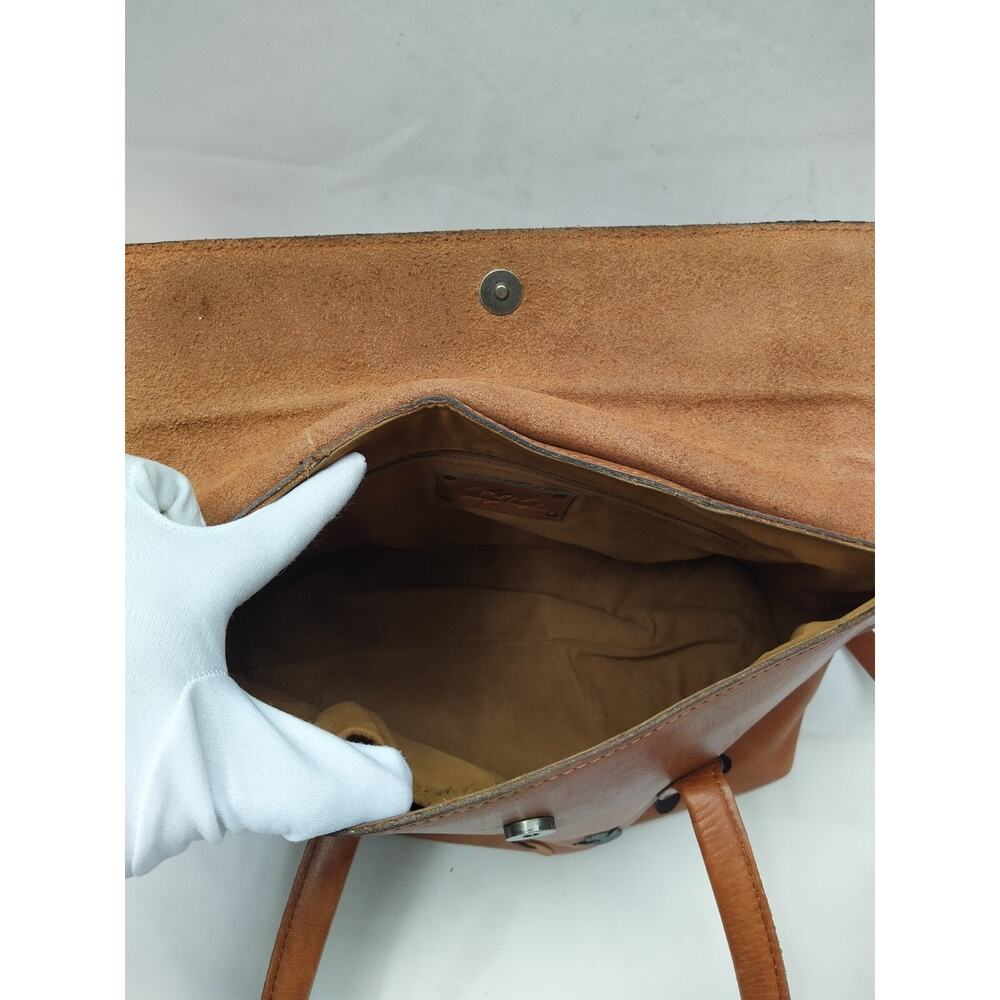 Patricia Nash New Tan Leather With Tag Double Handles Satchel Shoulder Bag - Picture 11 of 16